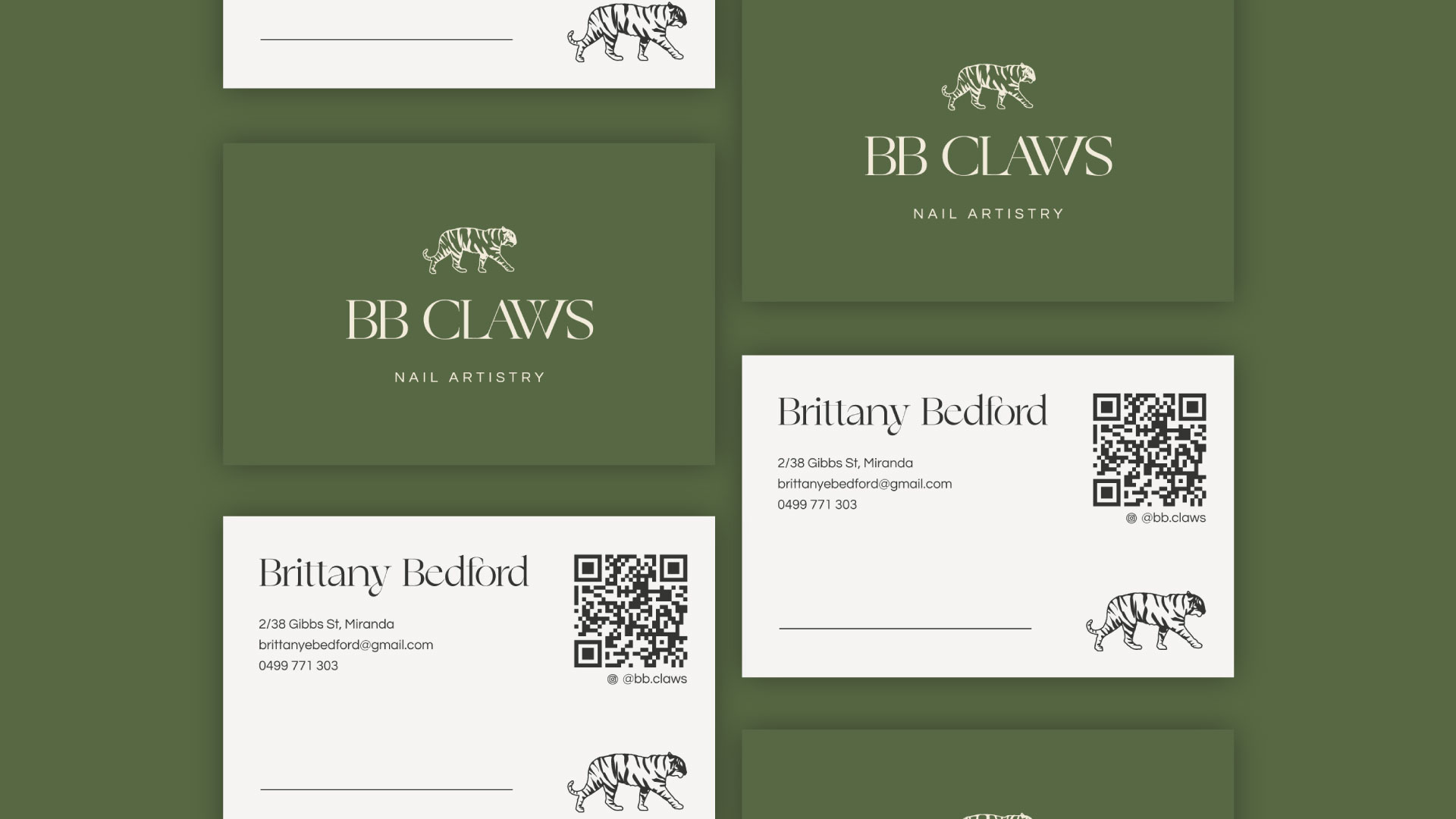 BB Claws Brand Identity business cards by NP Creative