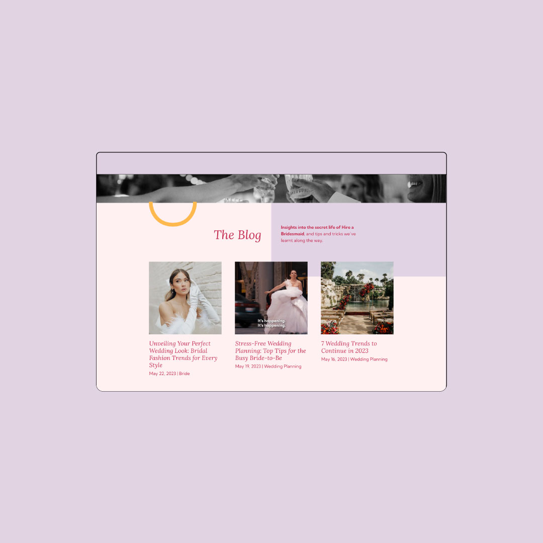 Hire A Bridesmaid home page